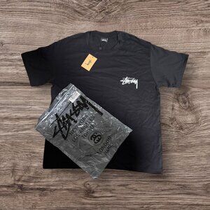 Stüssy Dice Back Graphic Tee Black Streetwear Size Large